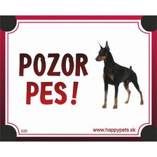 Tabuľka Pozor Pes - doberman